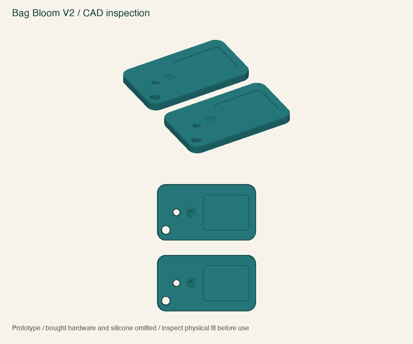 Bag Bloom V2 — actual printable CAD geometry