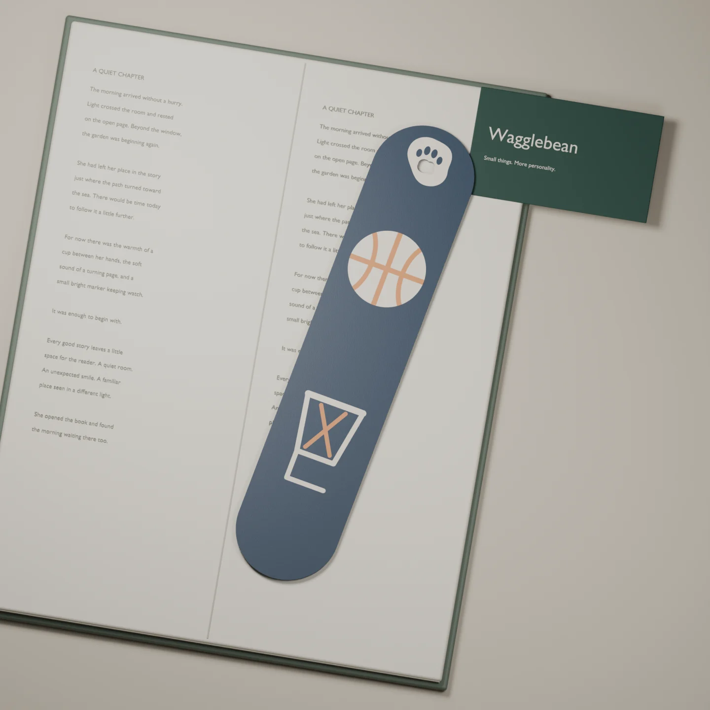 Basketball Swish bookmark — render of the printable design