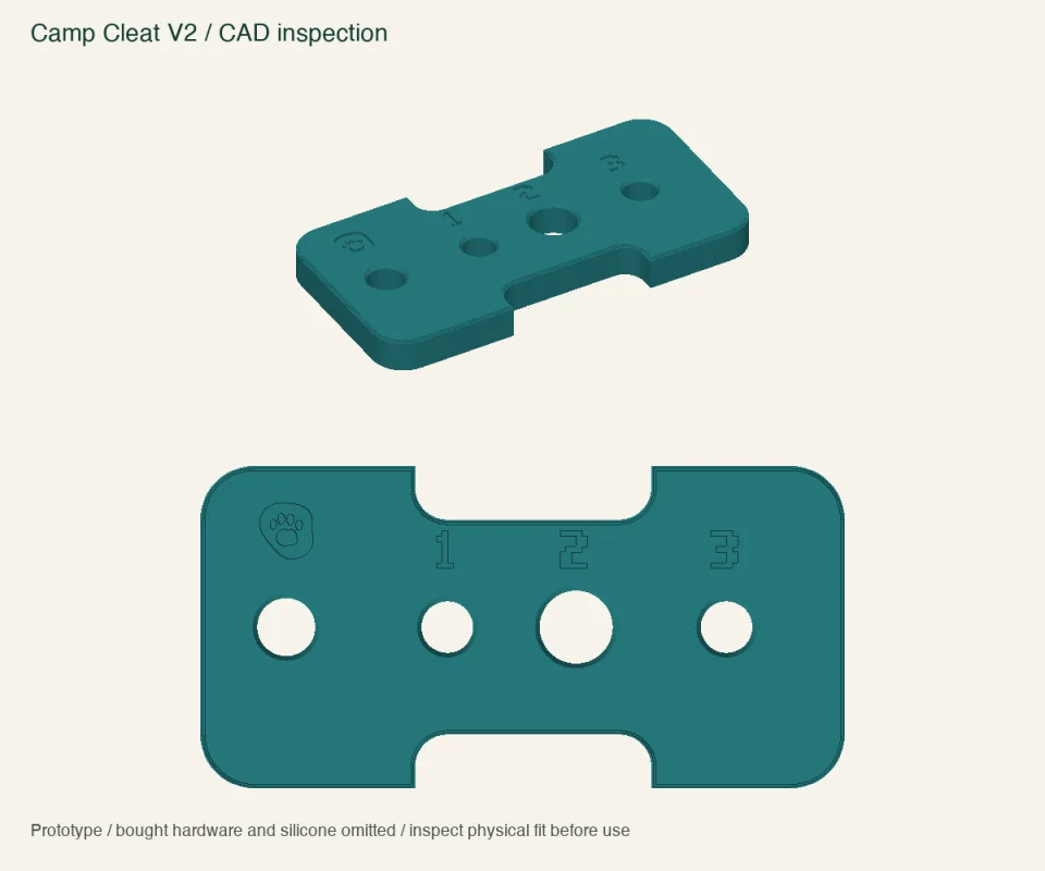 Camp Cleat — V2 design render