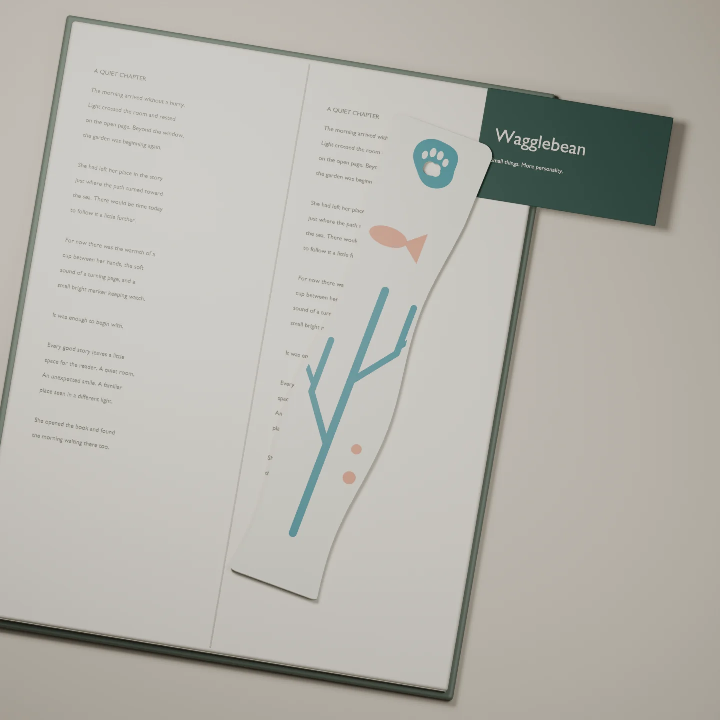 Coral Cove bookmark — render of the printable design