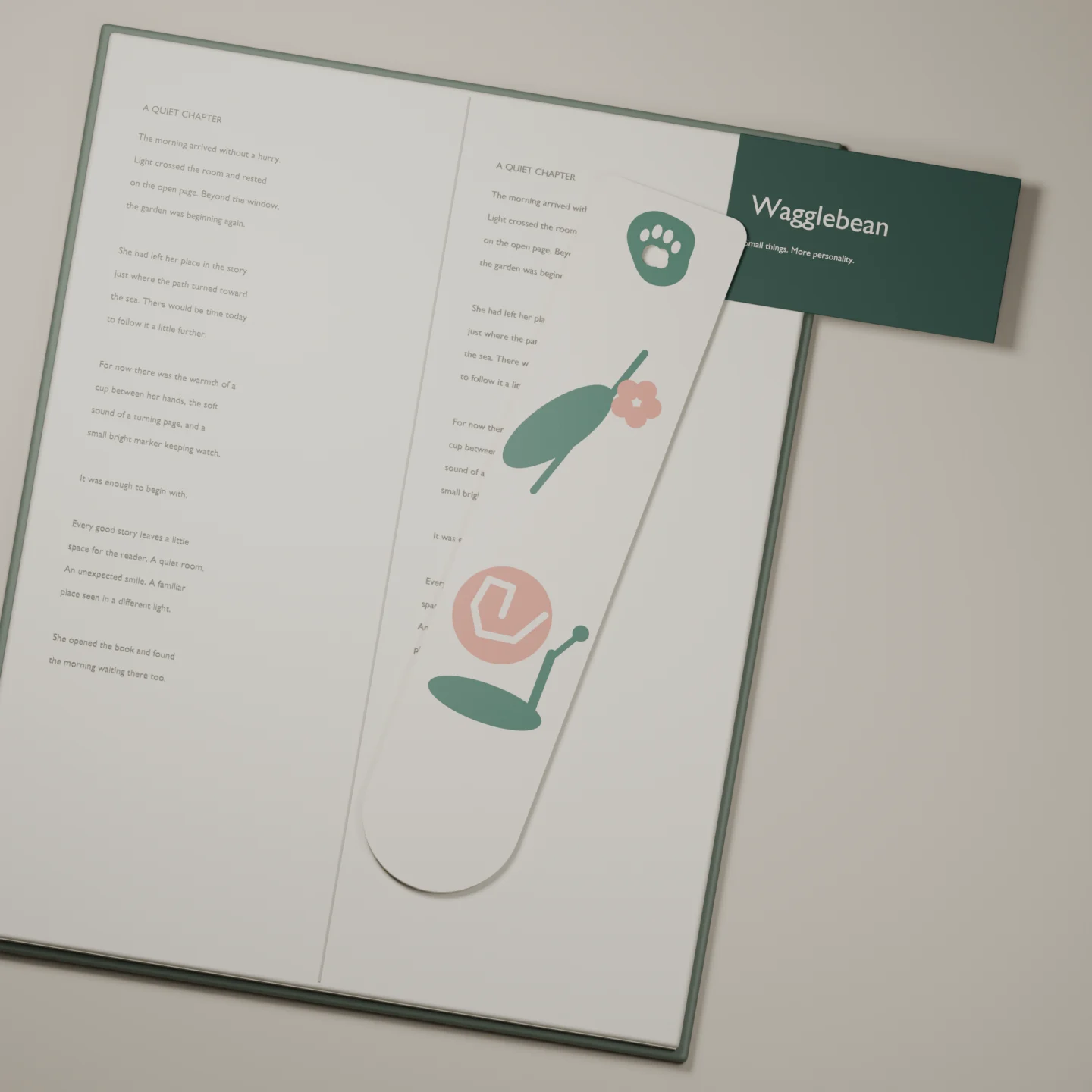 Garden Snail bookmark — render of the printable design