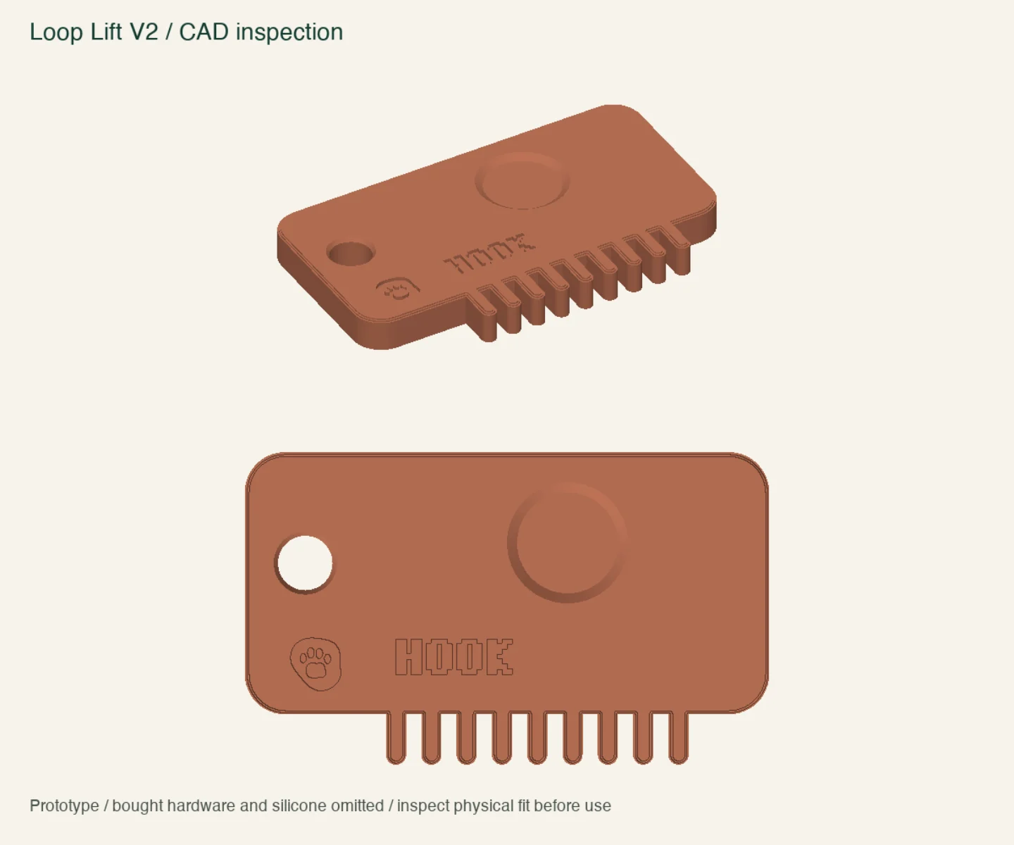 Loop Lift V2 — actual printable CAD geometry