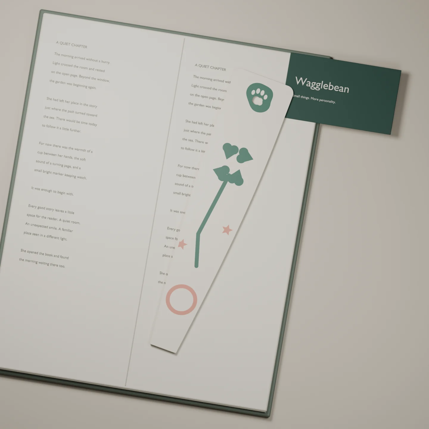 Lucky Little Clover bookmark — render of the printable design