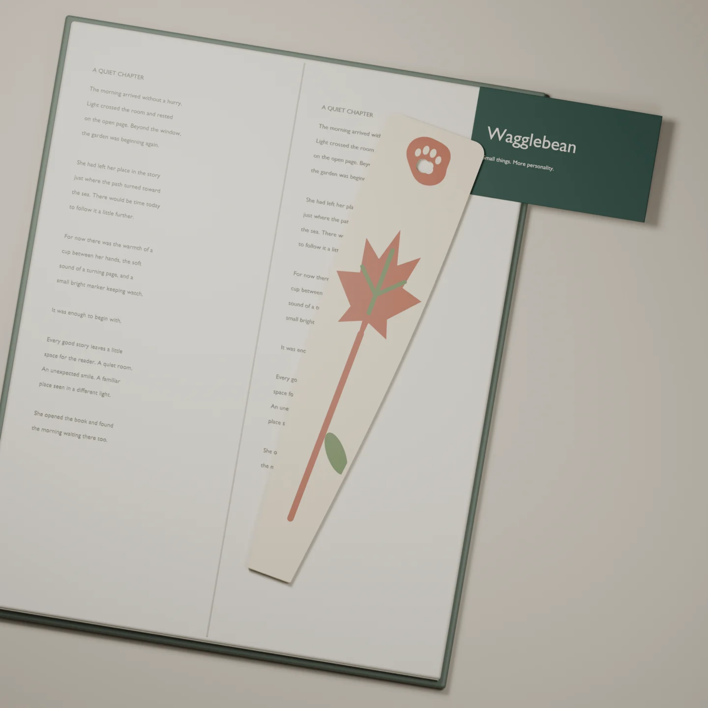 Maple Muse bookmark — render of the printable design