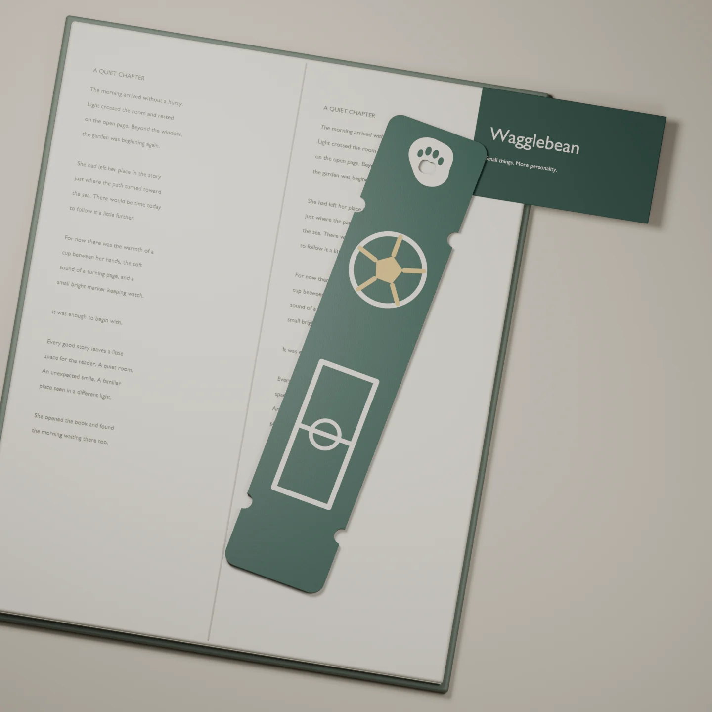 Soccer Kickoff bookmark — render of the printable design