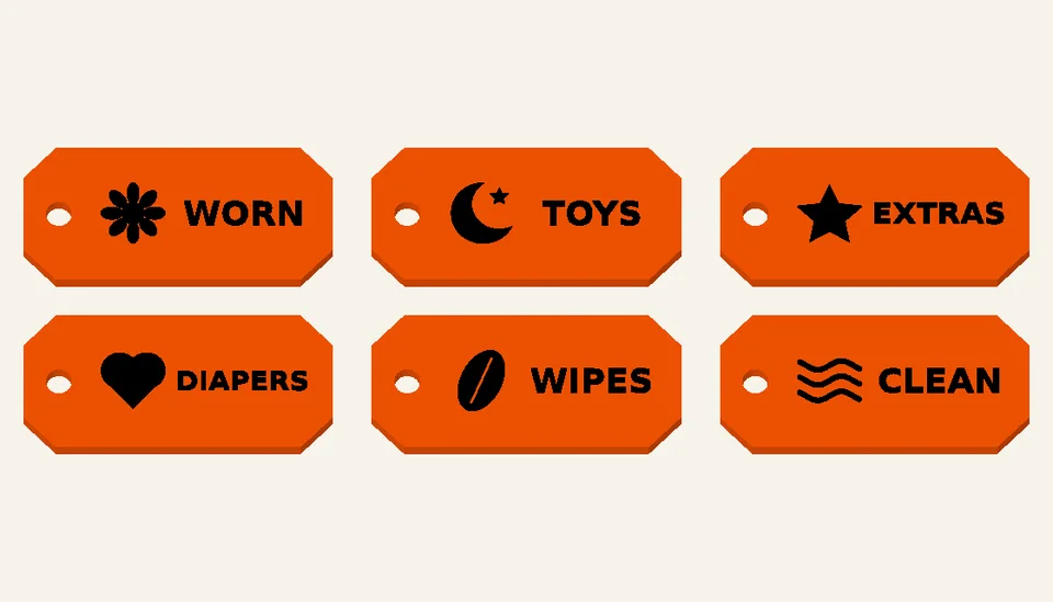 Baby Bag Order — Zipper Identification Sets, digital design render