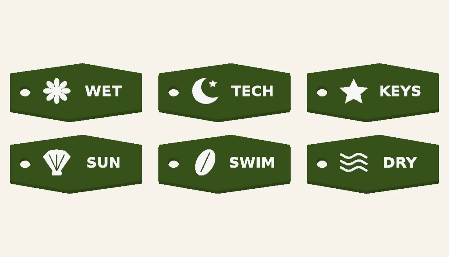Beach Ready — Zipper Identification Sets, digital design render
