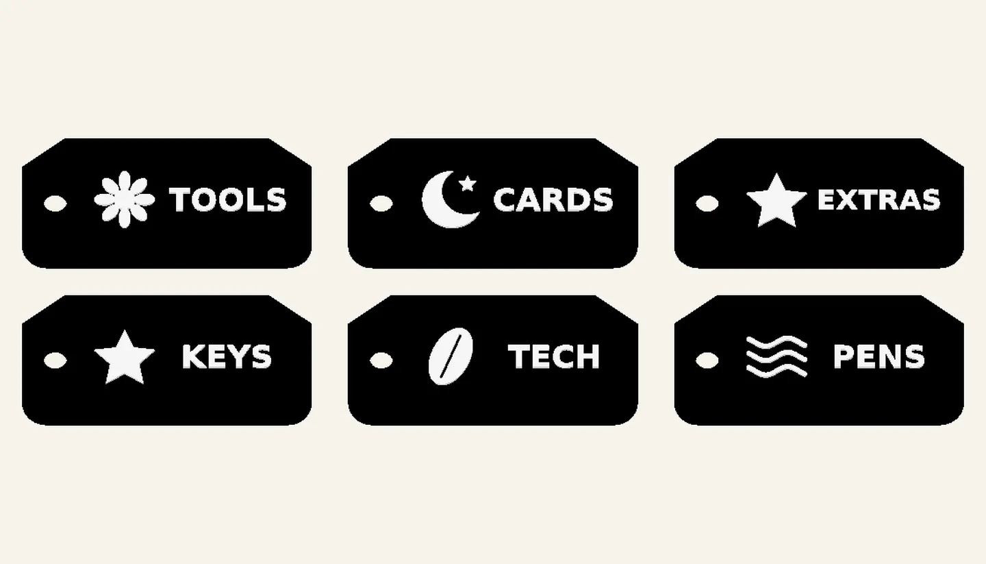 Everyday Symbols — Zipper Identification Sets, digital design render