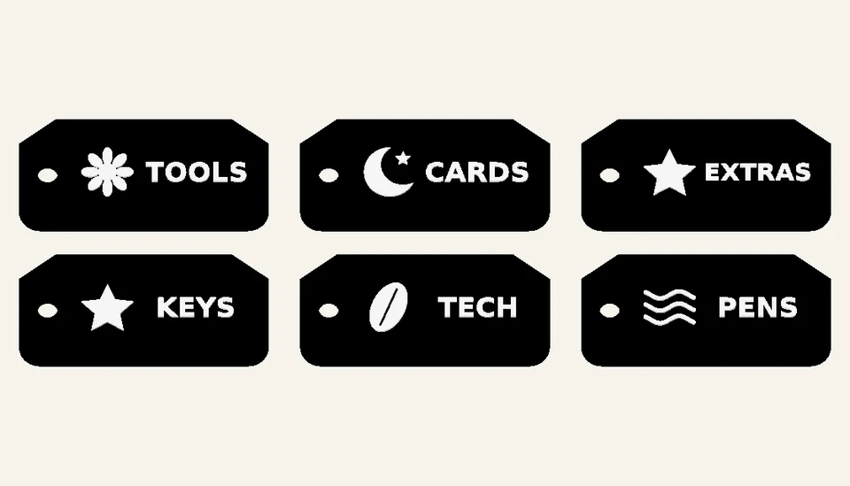 Everyday Symbols — Zipper Identification Sets, digital design render
