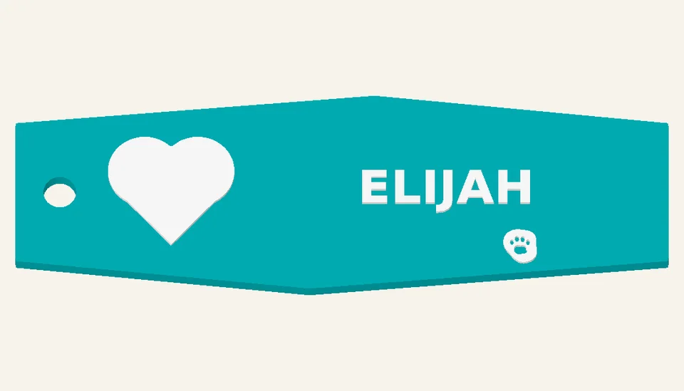 Heart Place — Event Place-name Favors, digital design render