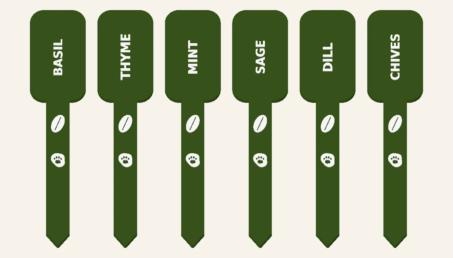 Kitchen Herb Garden — Plant Marker Sets, digital design render