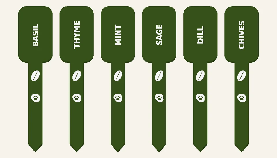Kitchen Herb Garden — Plant Marker Sets, digital design render