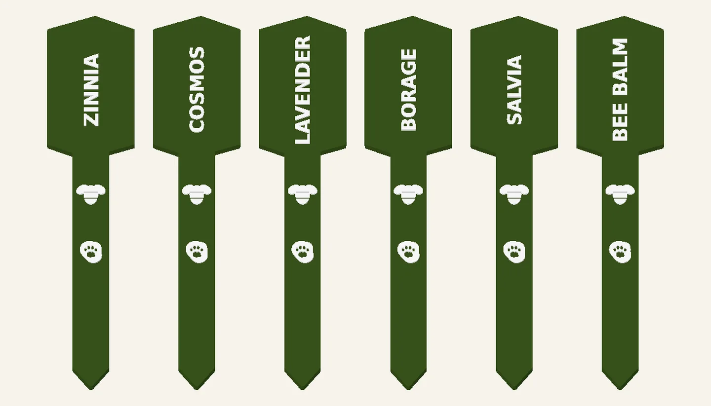 Pollinator Patch — Plant Marker Sets, digital design render