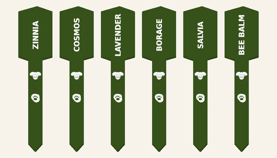 Pollinator Patch — Plant Marker Sets, digital design render