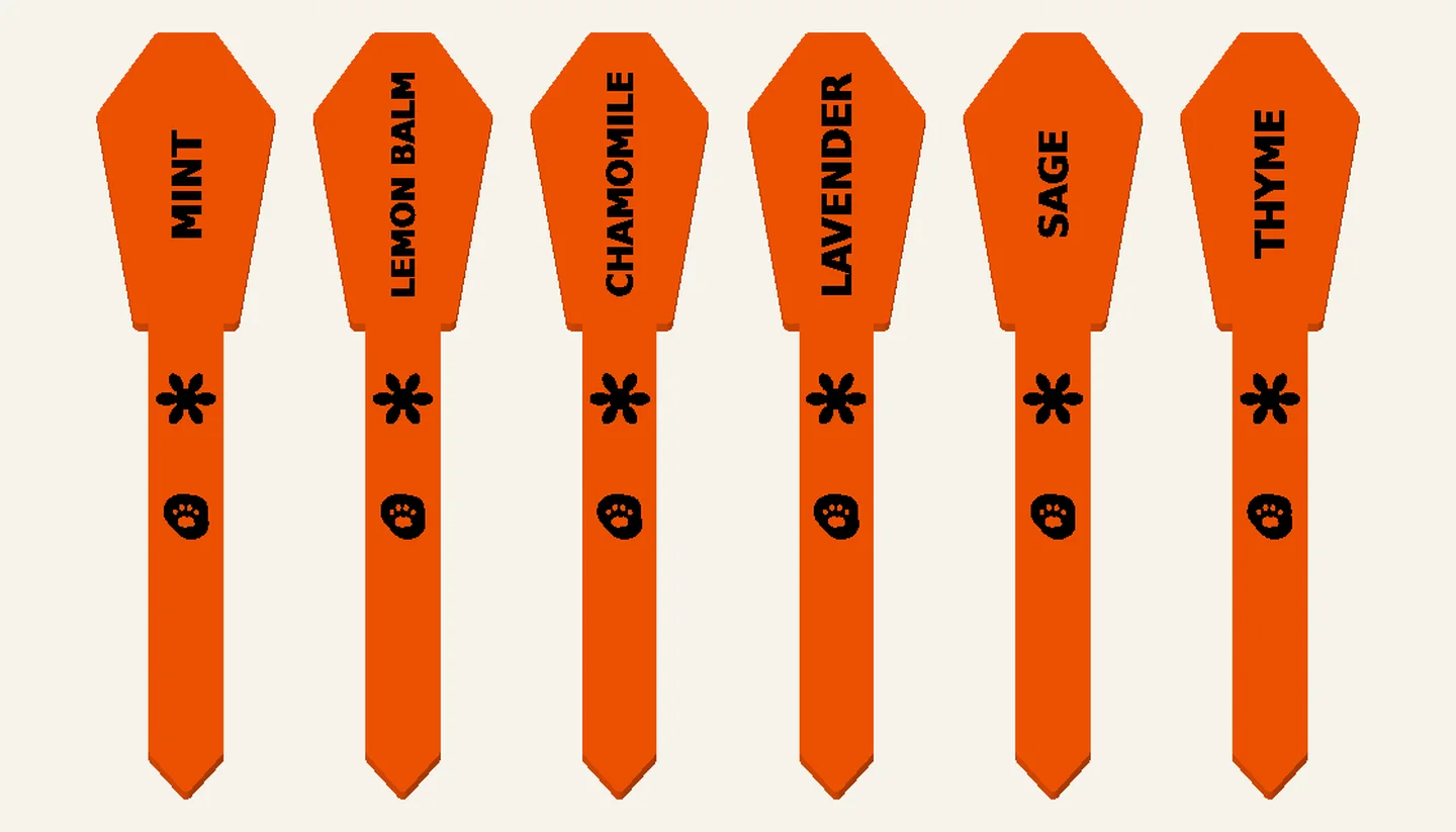 Tea Garden — Plant Marker Sets, digital design render