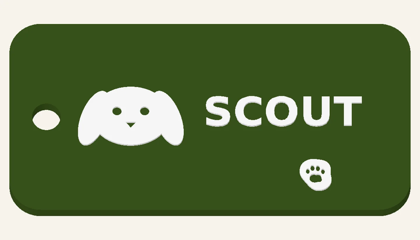 Trail Pup — Bag Tags, digital design render