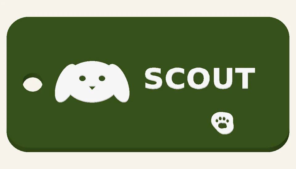 Trail Pup — Bag Tags, digital design render