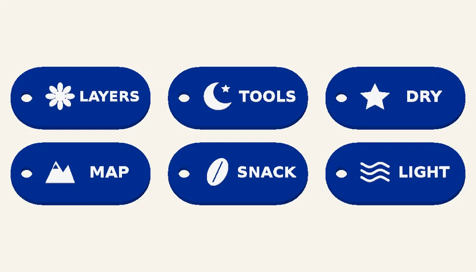 Trail Ready — Zipper Identification Sets, digital design render