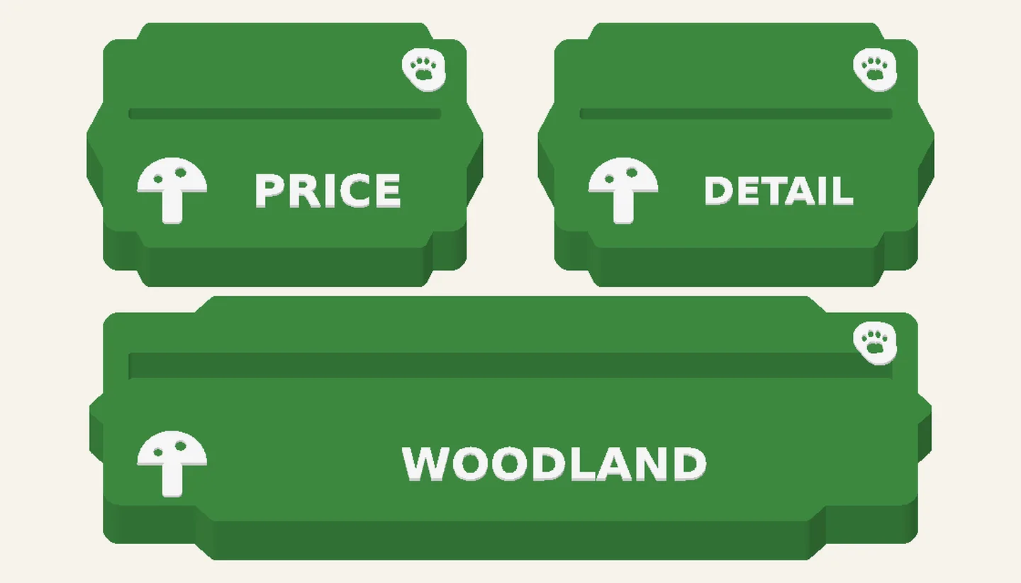 Woodland Market — Small-business Display Kits, digital design render
