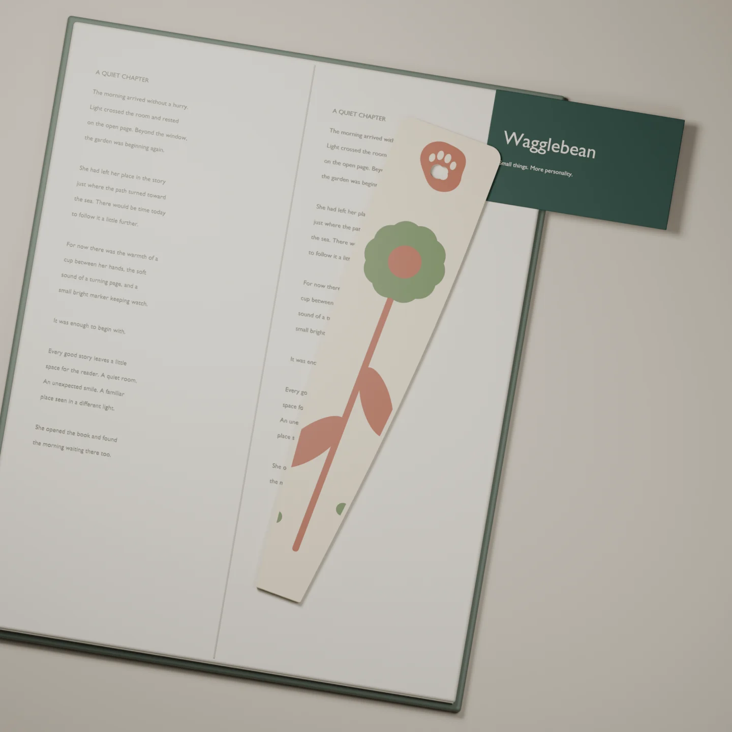 Sunflower Story bookmark — render of the printable design