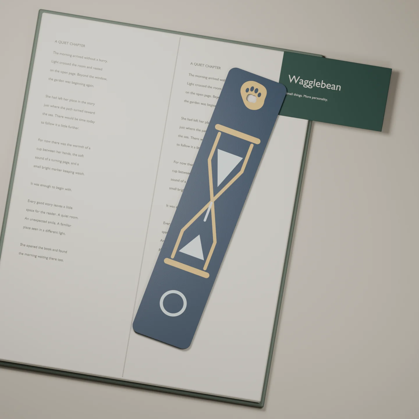 Time Traveller bookmark — render of the printable design