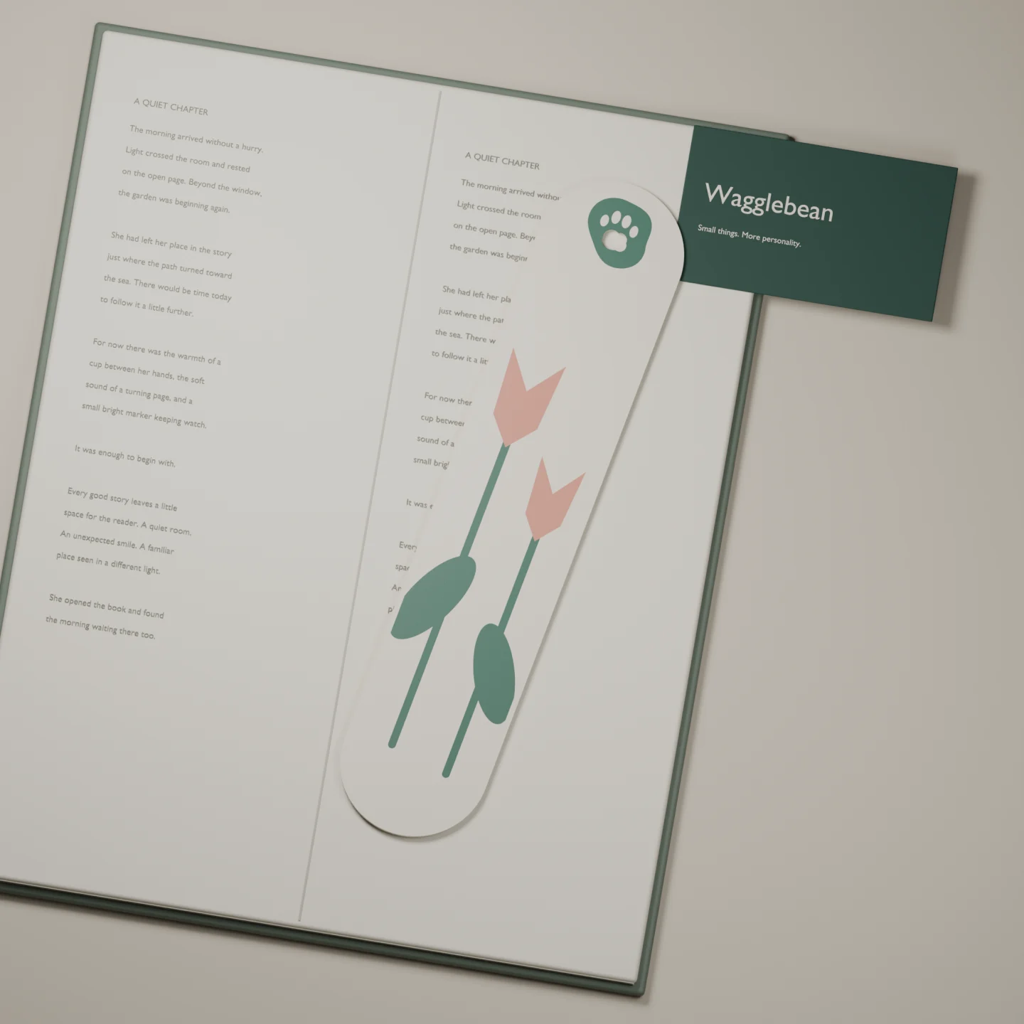 Tulip Time bookmark — render of the printable design
