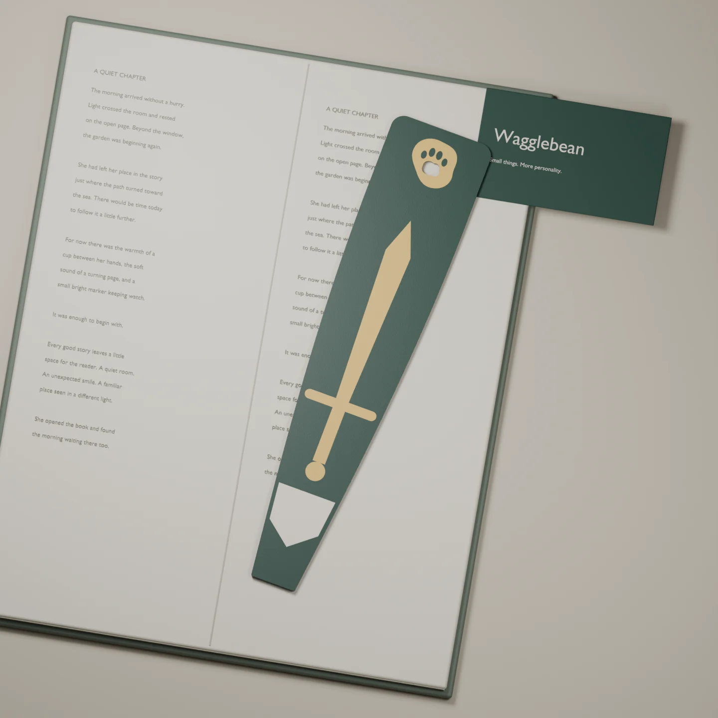 Woodland Quest bookmark — render of the printable design