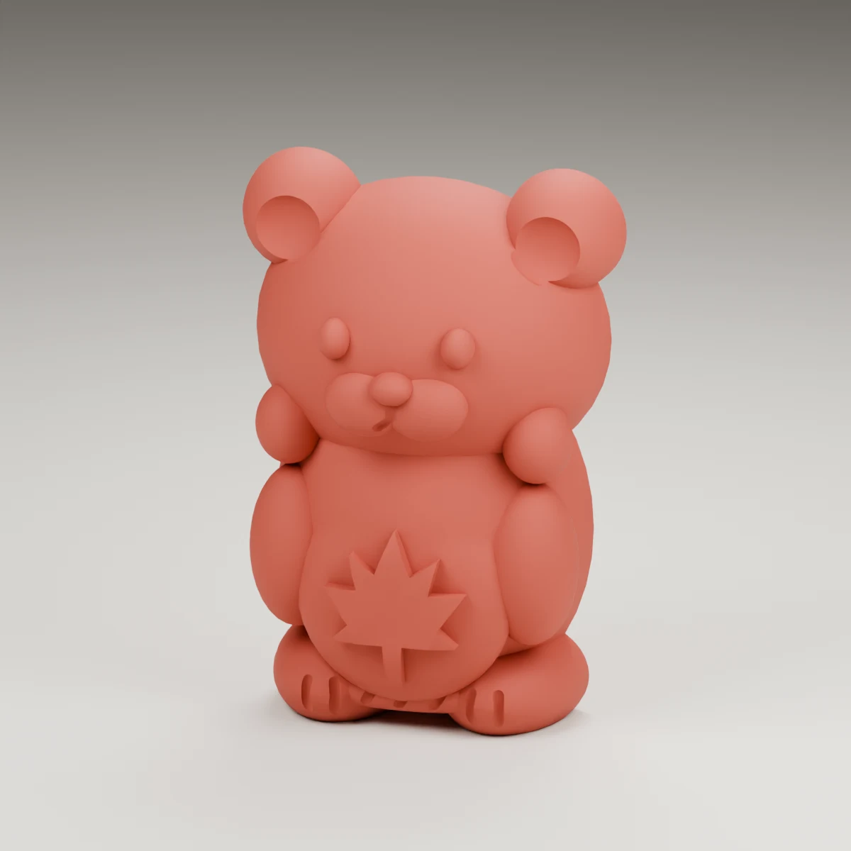 bowtie bear — render of the supplied sculpted V2 geometry