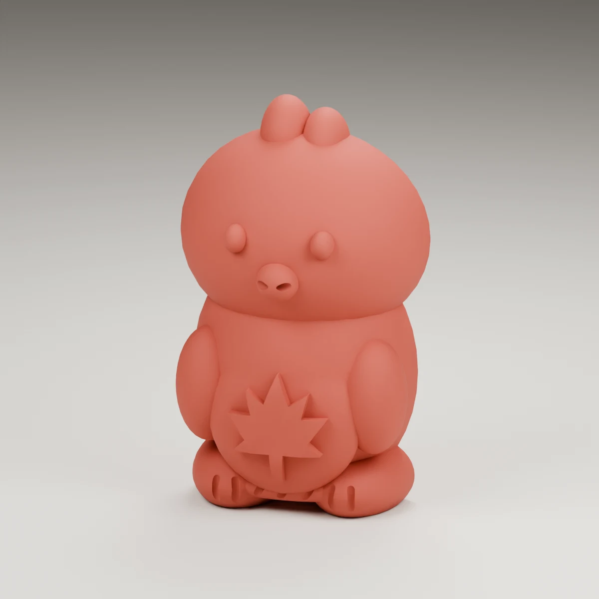 eggshell chick — render of the supplied sculpted V2 geometry