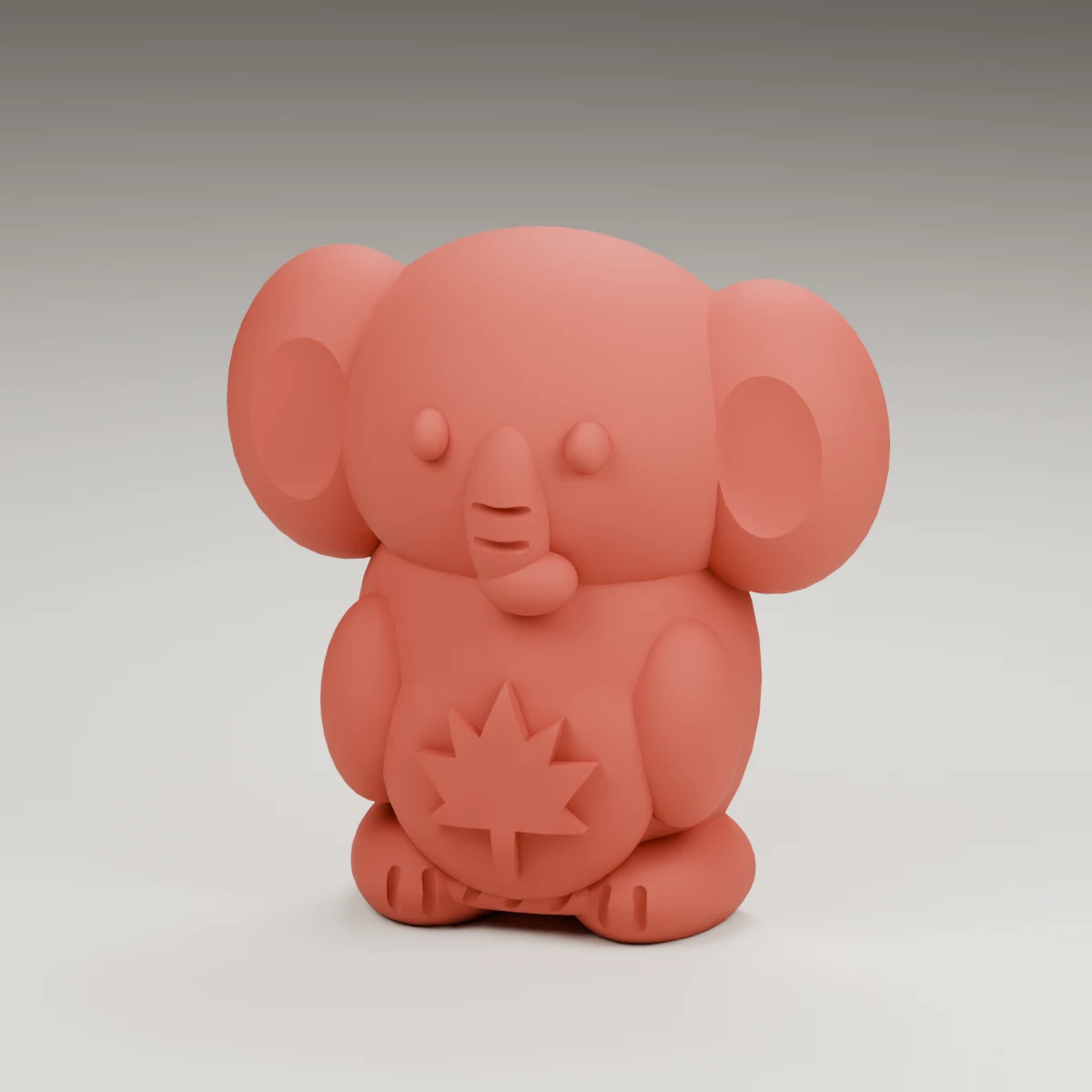 glow elephant — render of the supplied sculpted V2 geometry