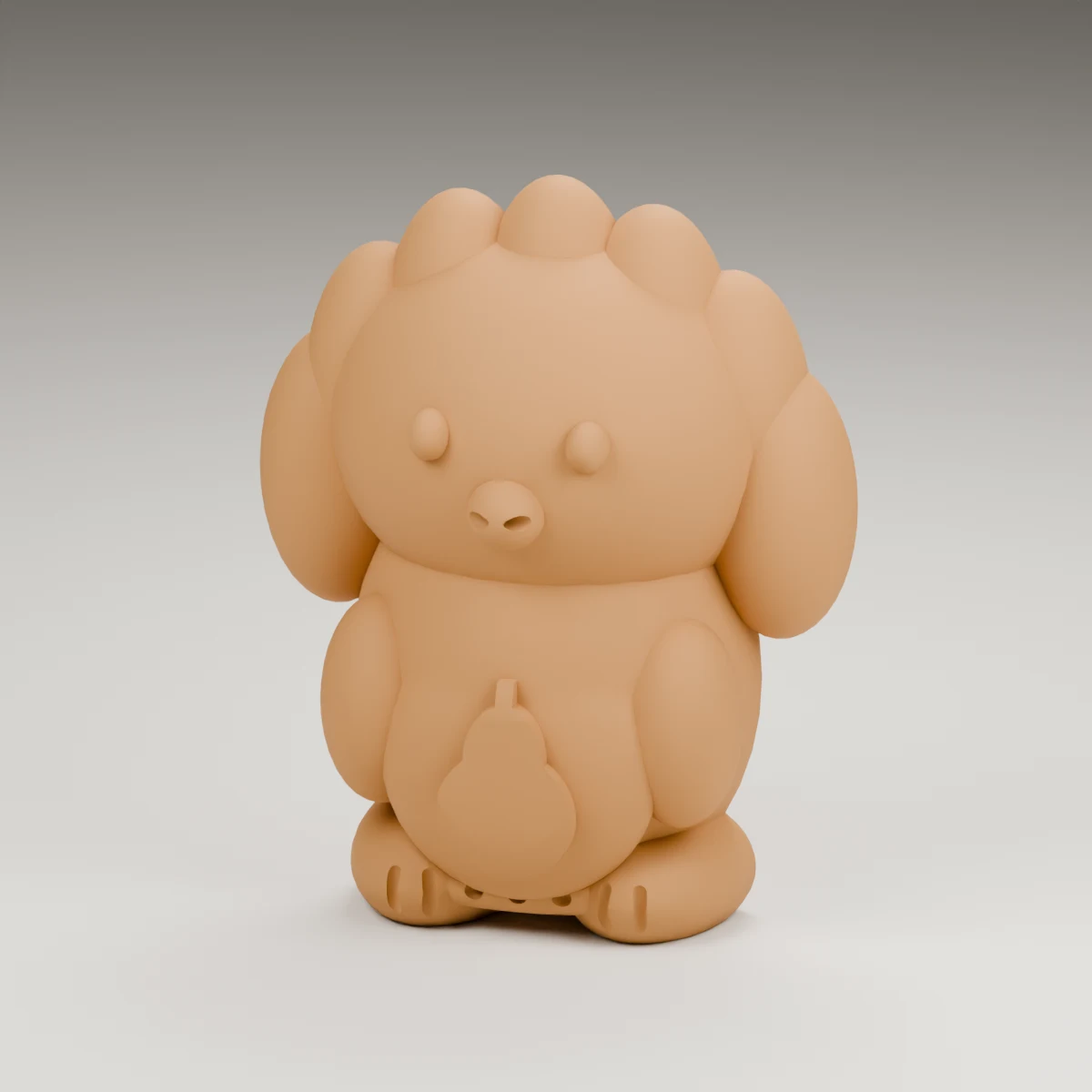 acorn turkey — render of the supplied sculpted V2 geometry