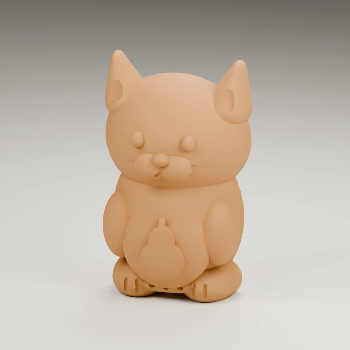 blossom cat — render of the supplied sculpted V2 geometry