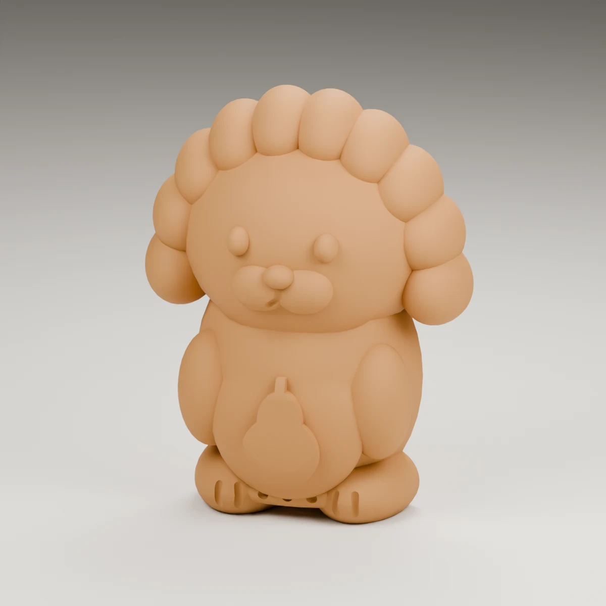 clover hedgehog — render of the supplied sculpted V2 geometry