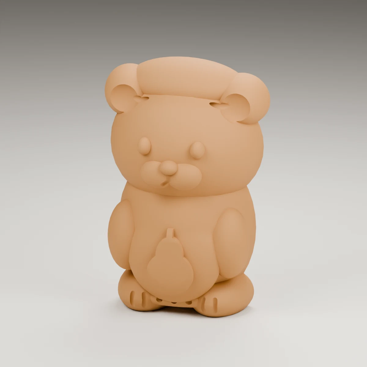 dreidel bear — render of the supplied sculpted V2 geometry