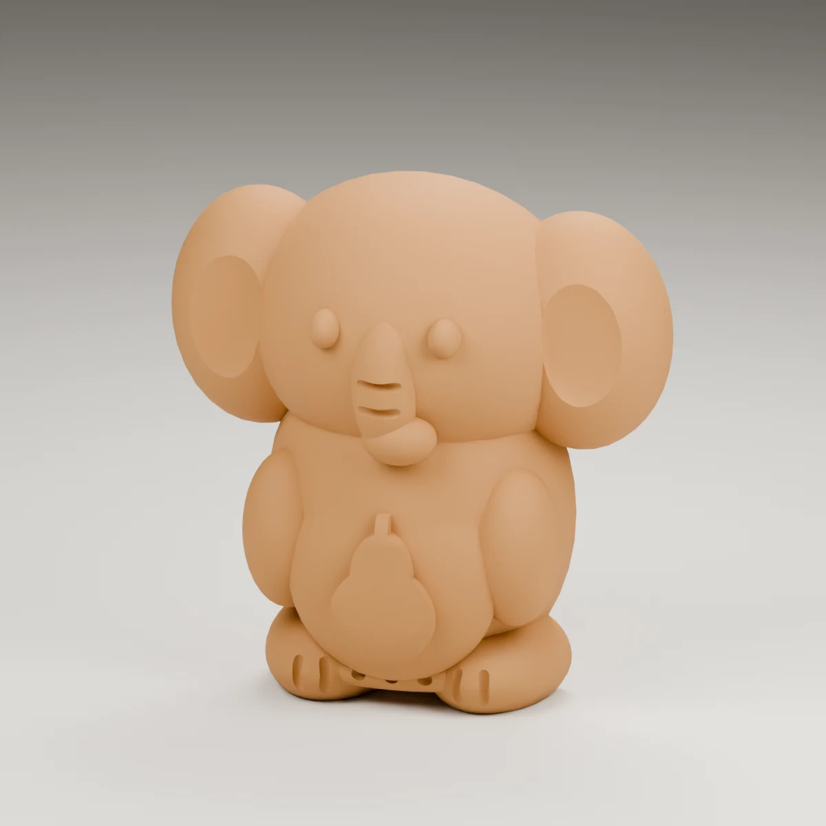 glow elephant — render of the supplied sculpted V2 geometry