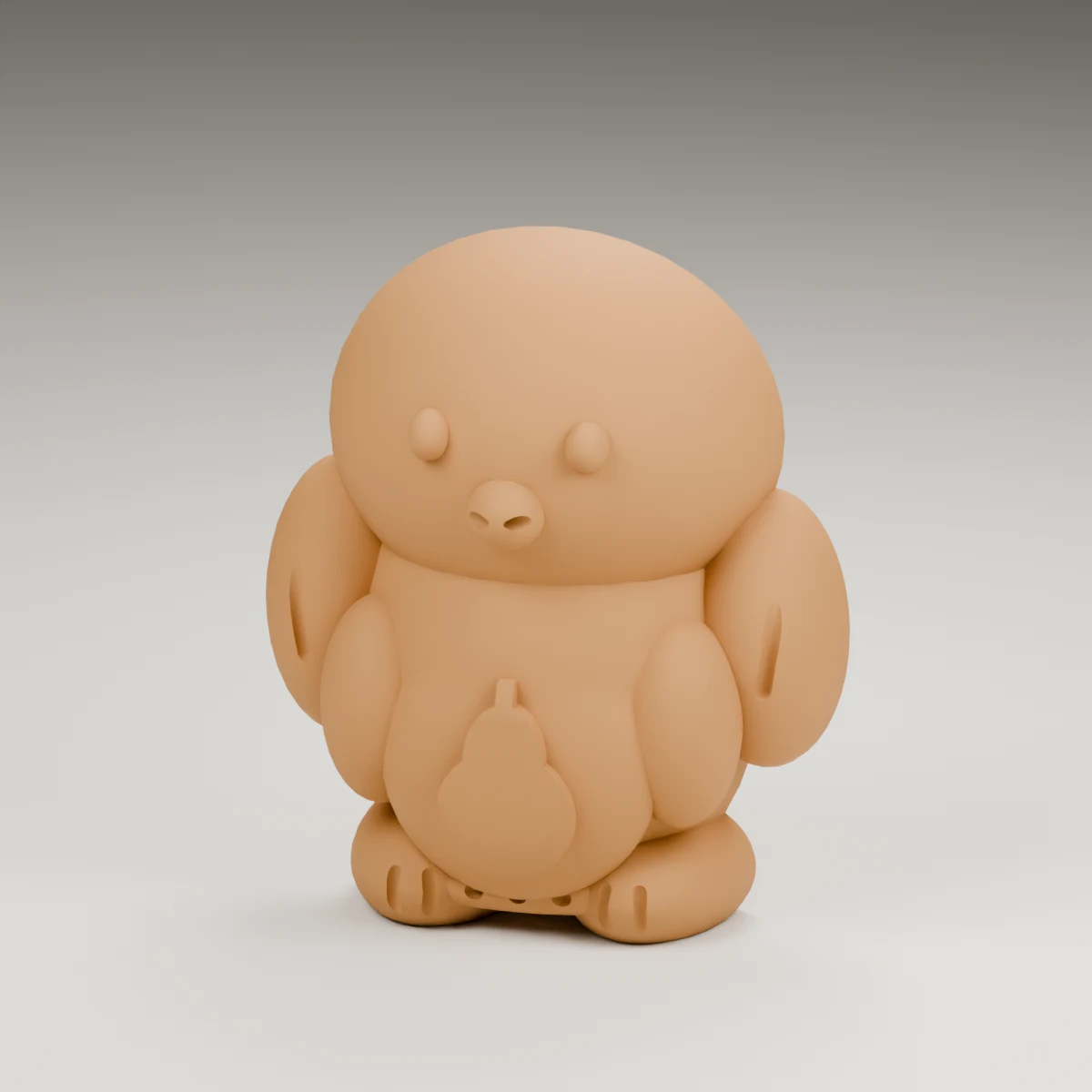 harvest penguin — render of the supplied sculpted V2 geometry