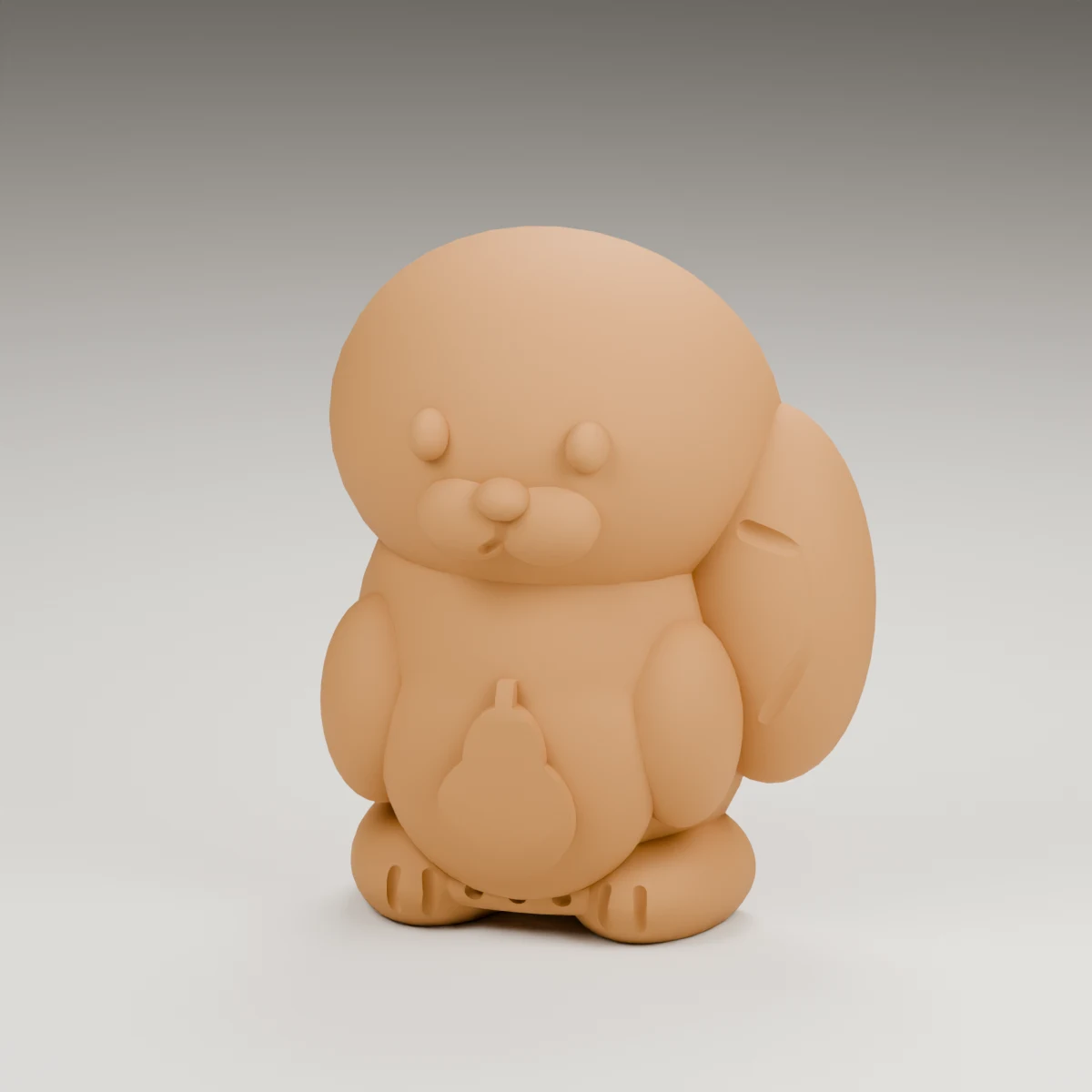 harvest squirrel — render of the supplied sculpted V2 geometry