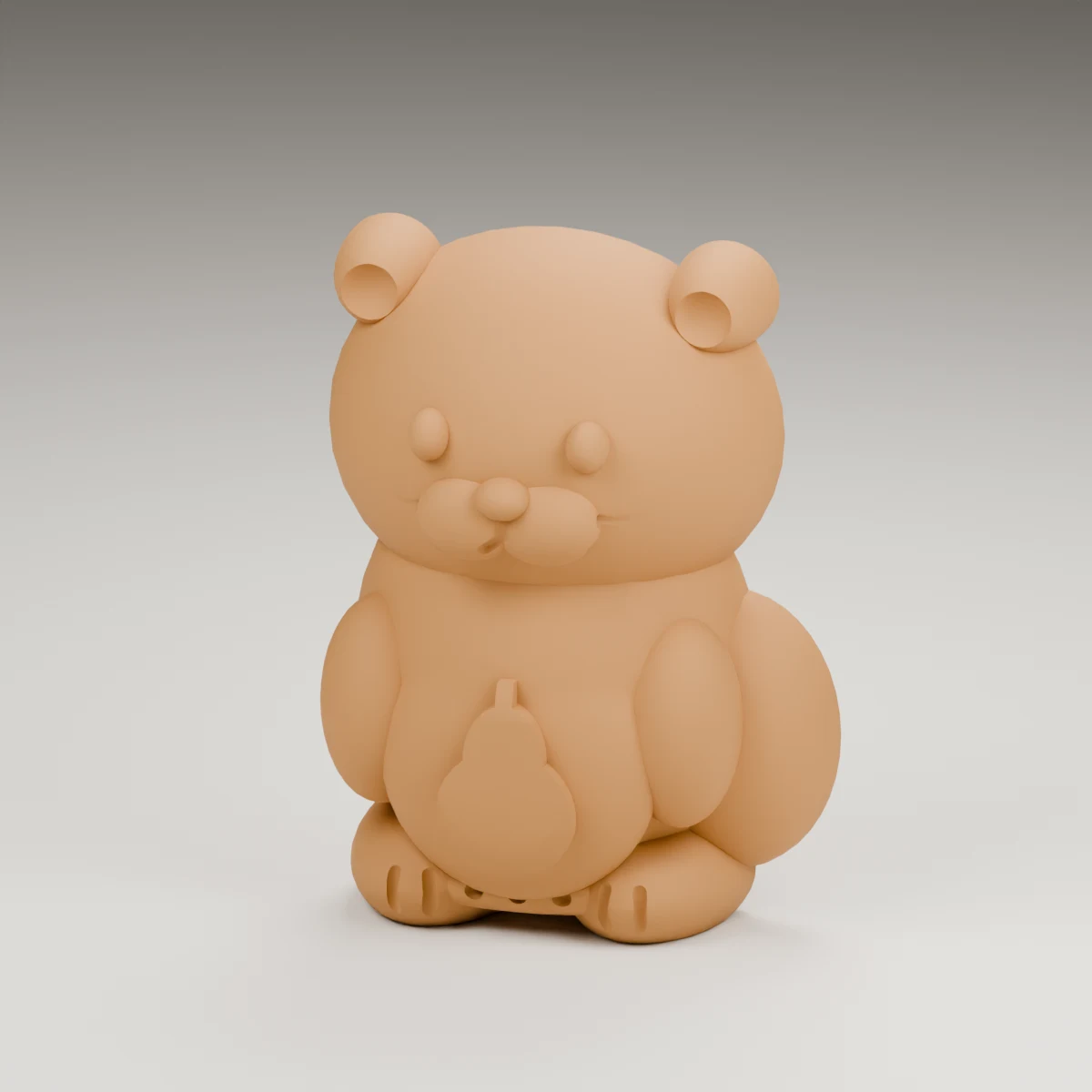 heart otter — render of the supplied sculpted V2 geometry