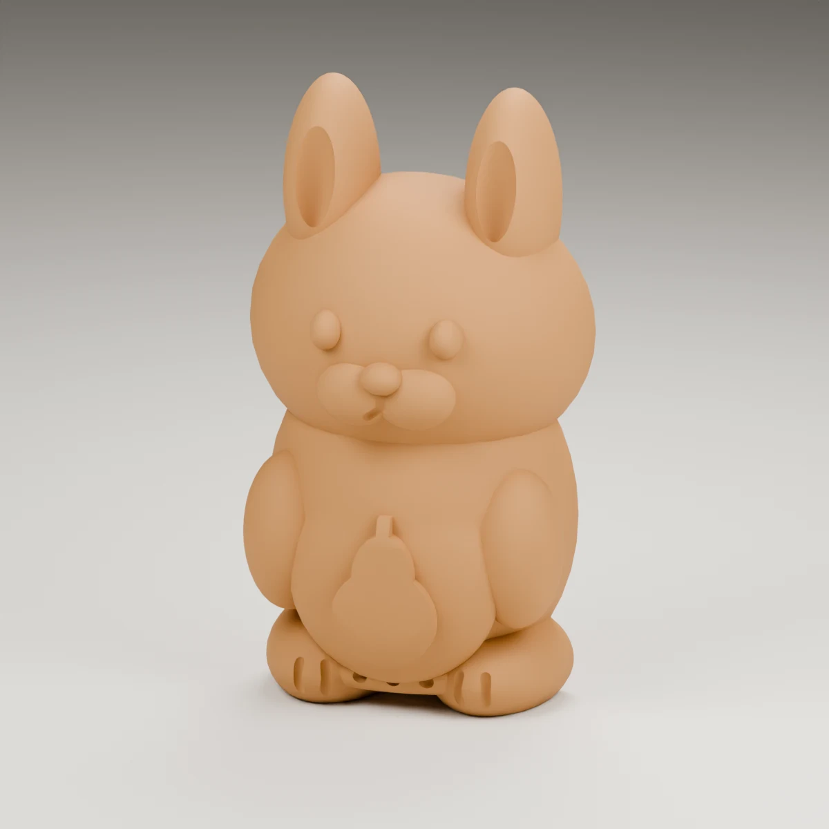 lantern bunny — render of the supplied sculpted V2 geometry