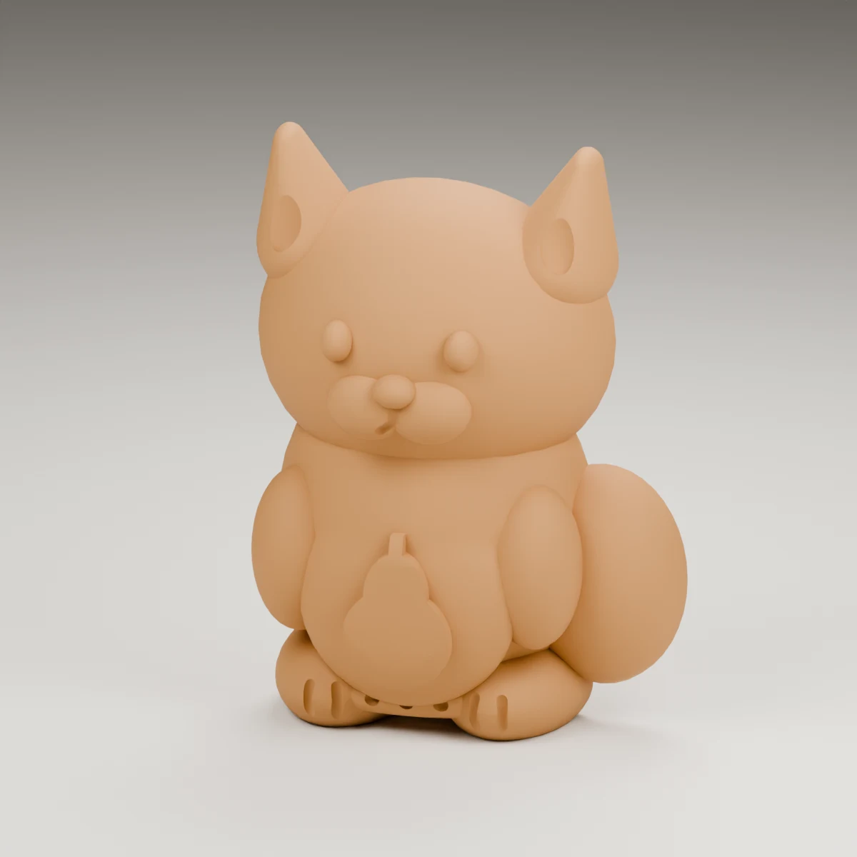 pumpkin fox — render of the supplied sculpted V2 geometry