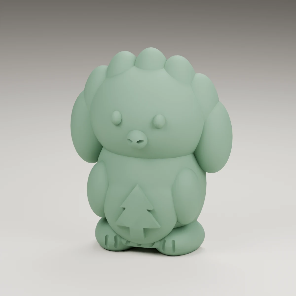 acorn turkey — render of the supplied sculpted V2 geometry