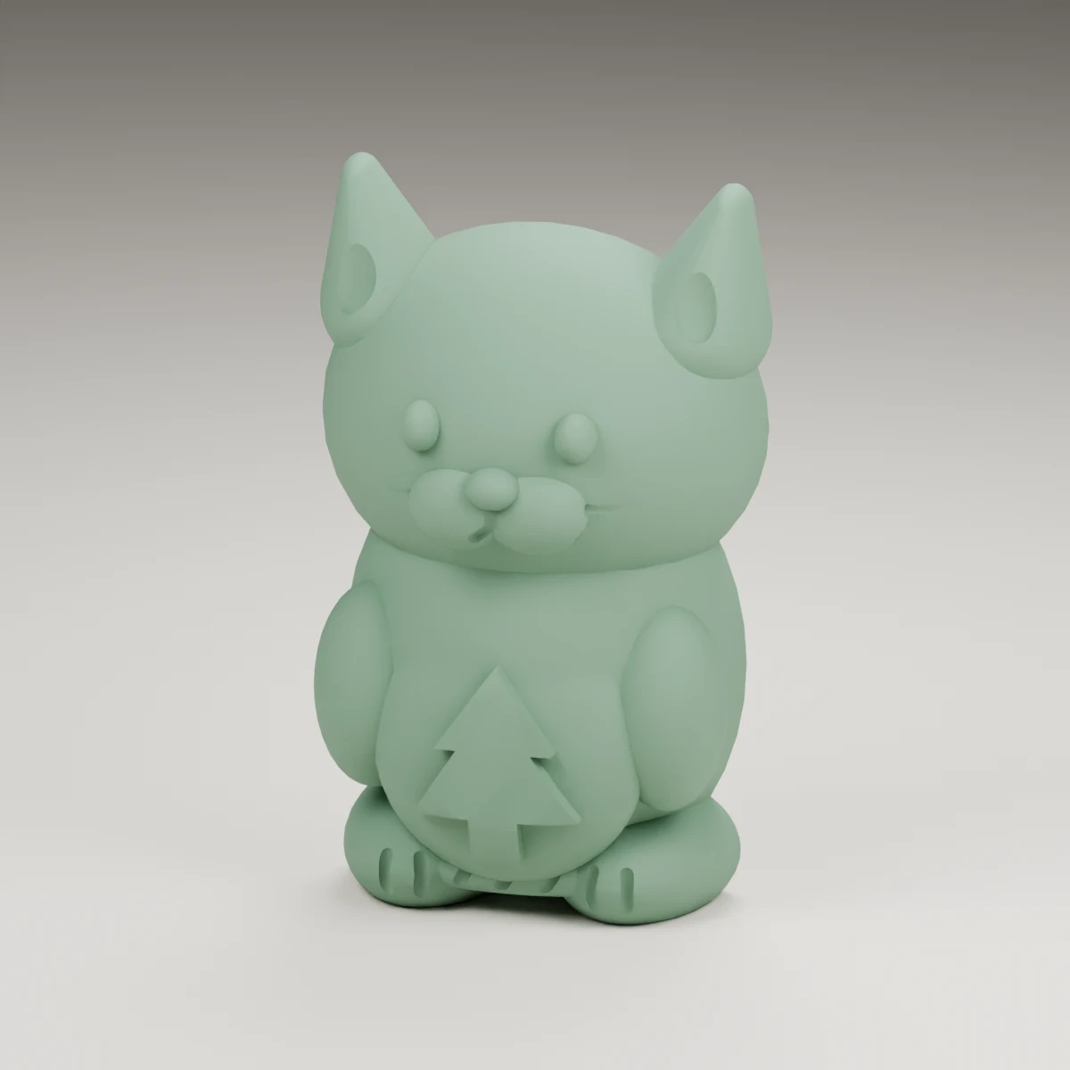 blossom cat — render of the supplied sculpted V2 geometry