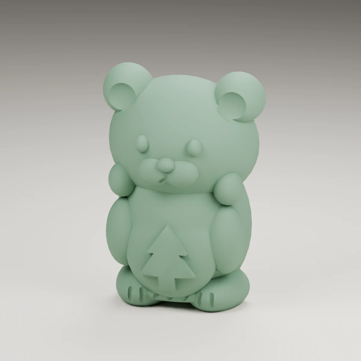 bowtie bear — render of the supplied sculpted V2 geometry