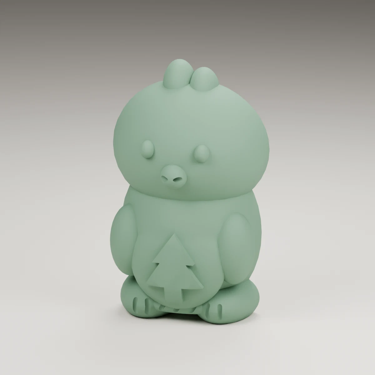 eggshell chick — render of the supplied sculpted V2 geometry