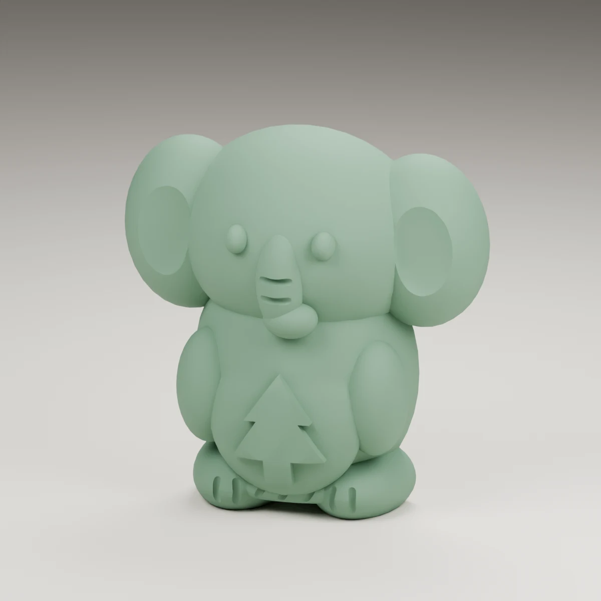 glow elephant — render of the supplied sculpted V2 geometry
