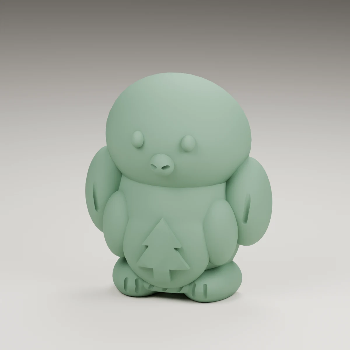 harvest penguin — render of the supplied sculpted V2 geometry