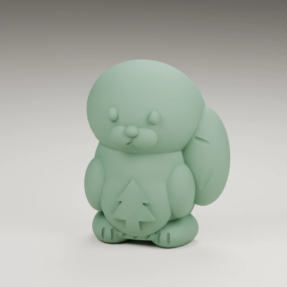 harvest squirrel — render of the supplied sculpted V2 geometry