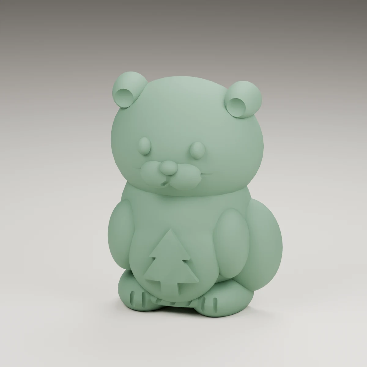 heart otter — render of the supplied sculpted V2 geometry