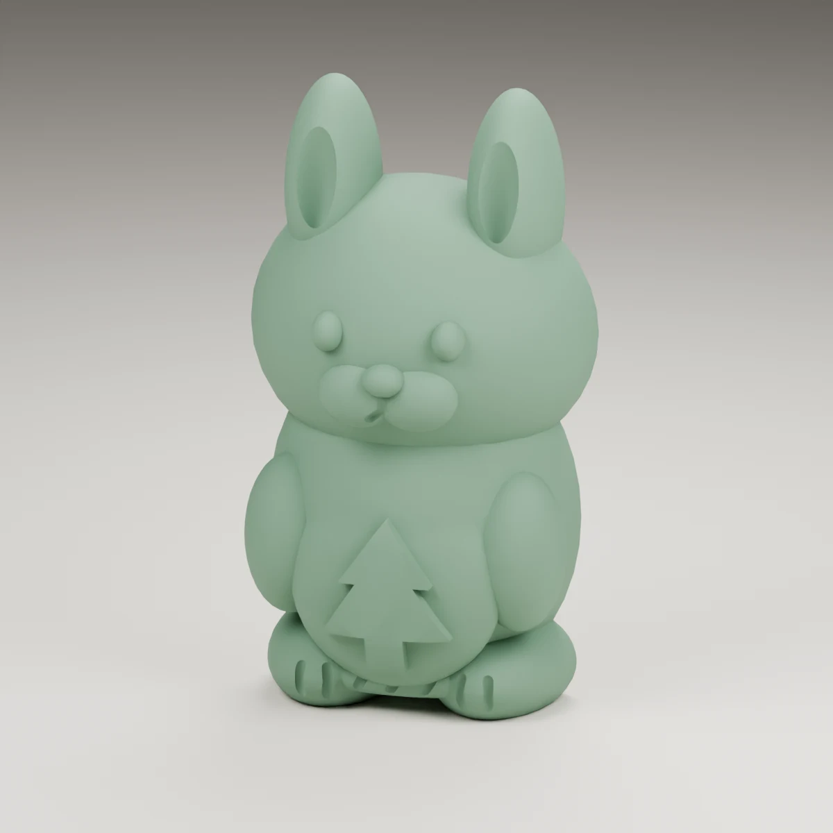 lantern bunny — render of the supplied sculpted V2 geometry