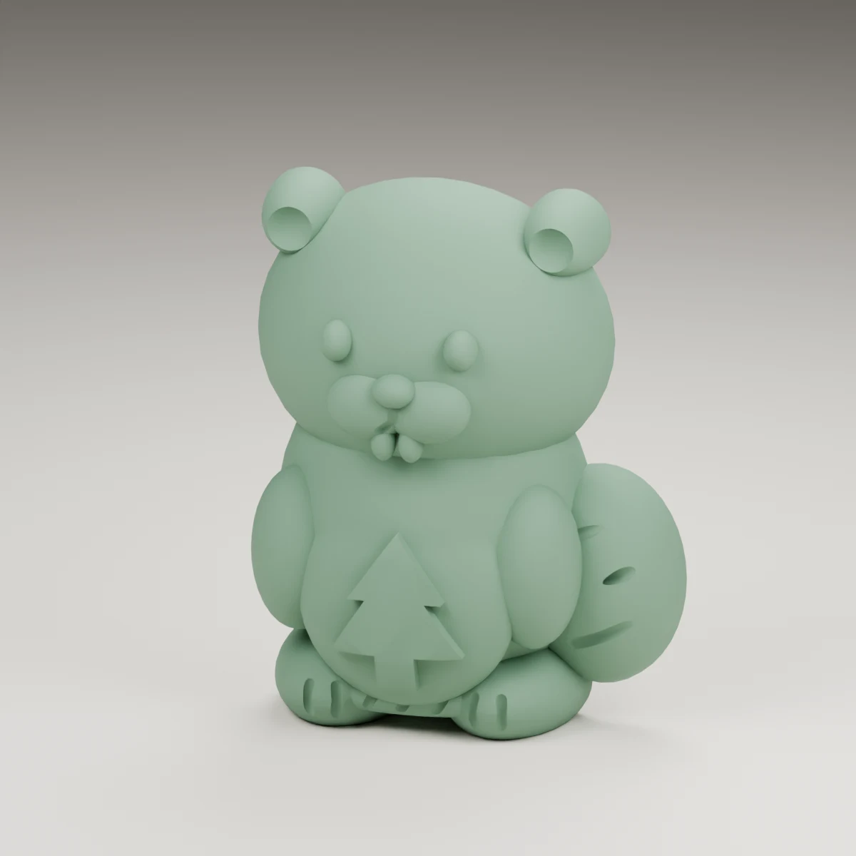 maple beaver — render of the supplied sculpted V2 geometry